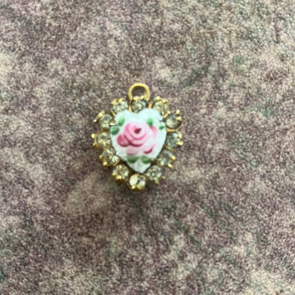 Vintage Guilloche Rose Charm